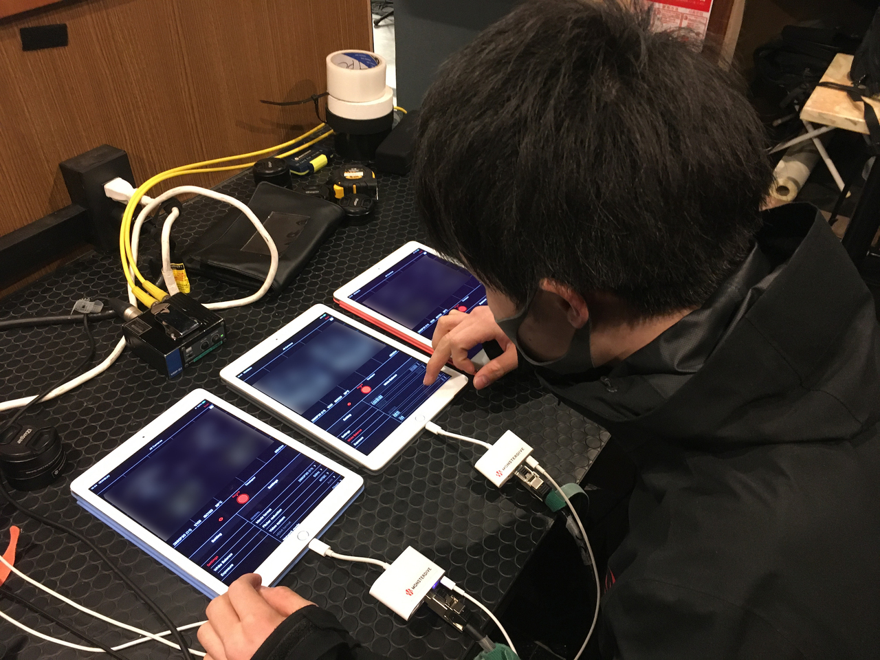 VR撮影の制御はiPadで