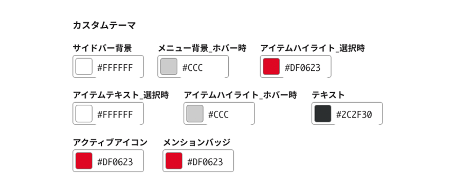 図2 - Slackのカスタムテーマ