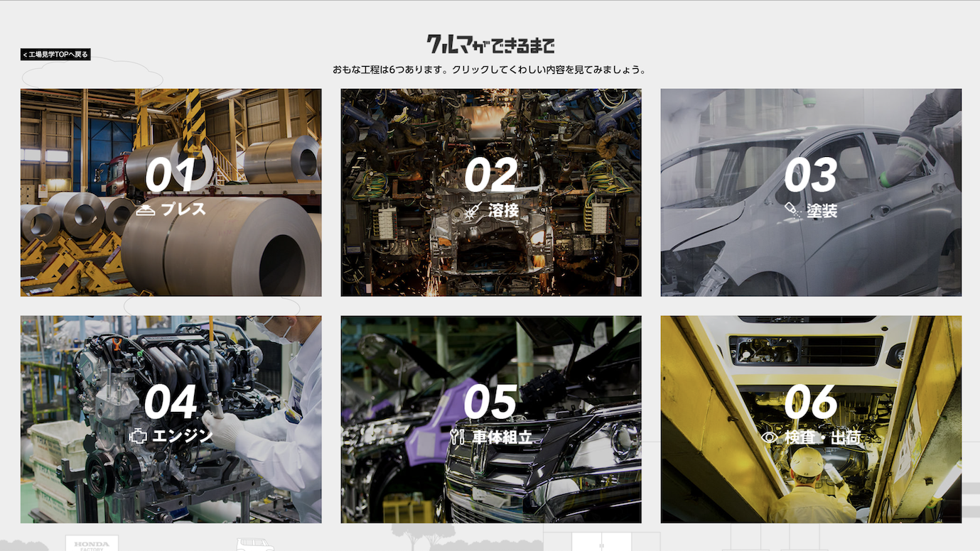 スクリーンショット：Honda 工場見学